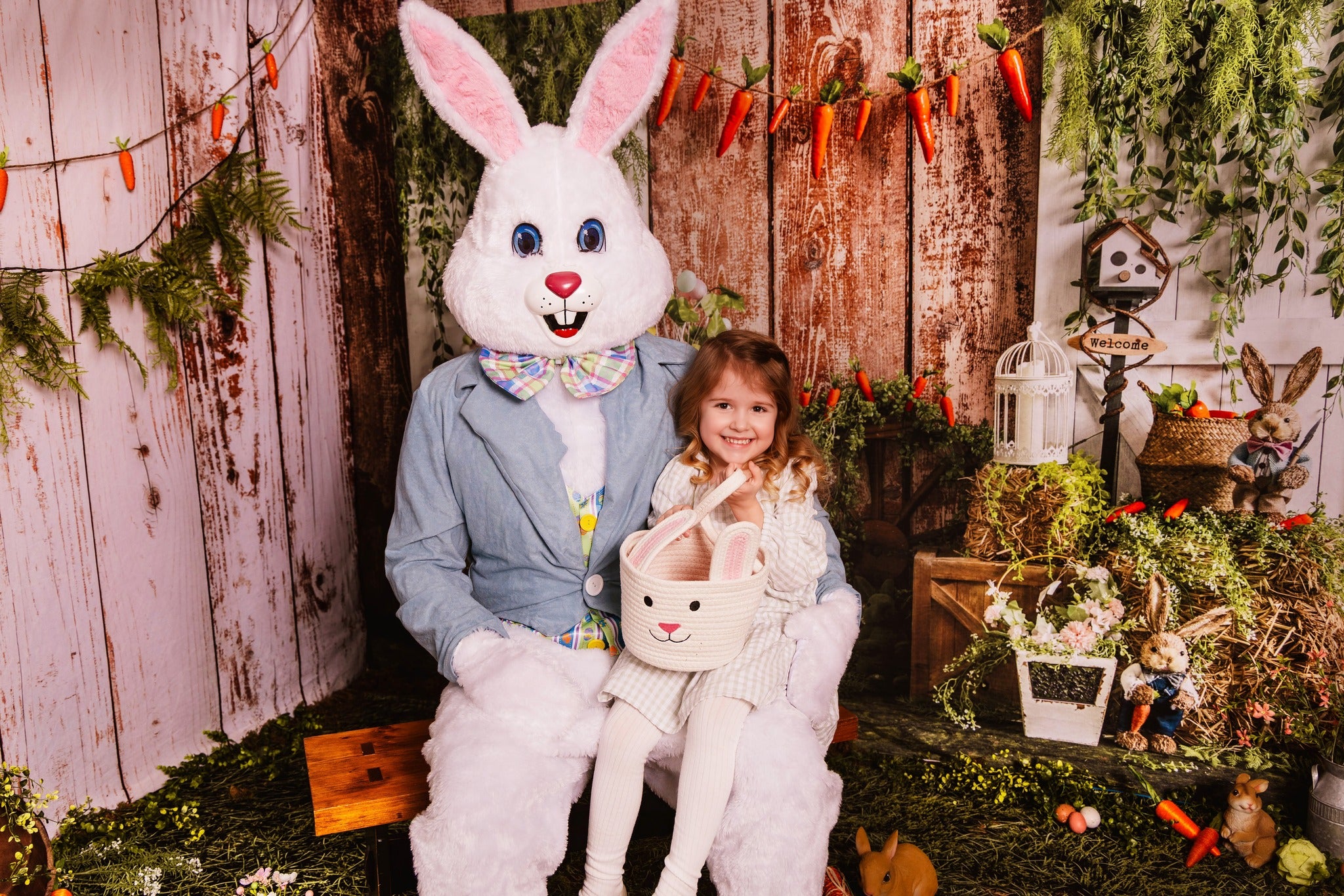 Kate Easter Bunny Backdrop Spring Wood Designed by Emetselch - Kate Backdrop AU