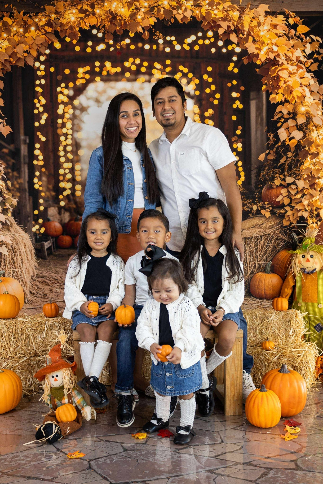 Kate Fall Maple Arch Pumpkins Barn Backdrop Designed by Emetselch