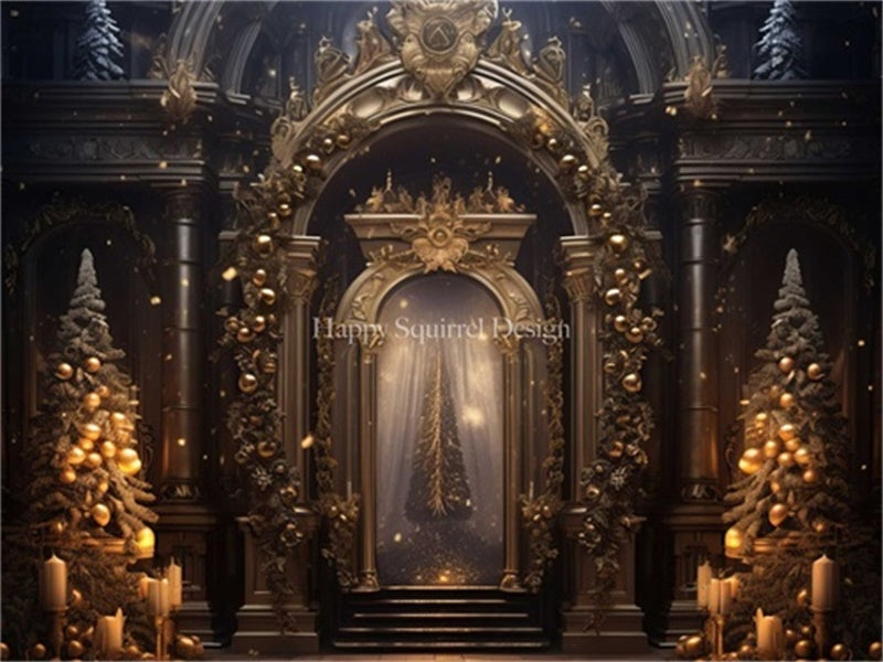 Kate Christmas Ornate Archway Backdrop Designed by Happy Squirrel Design