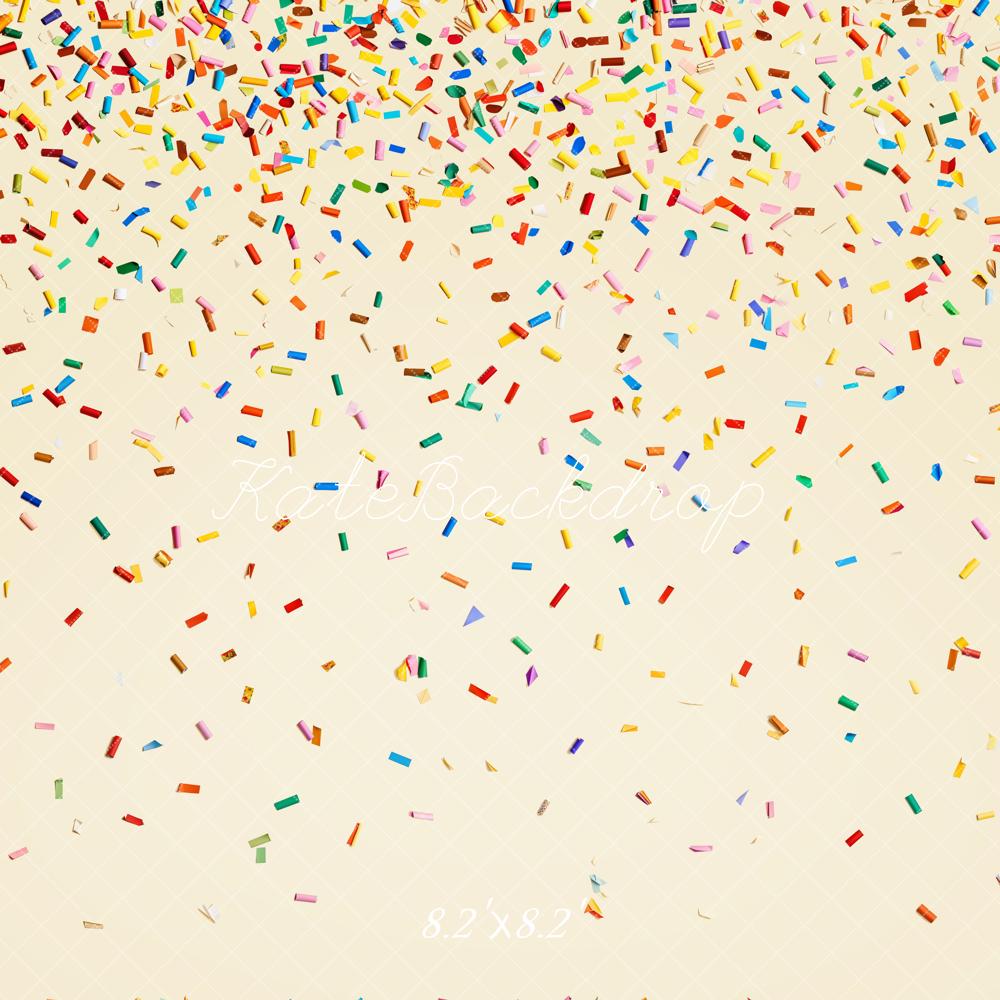 Kate Colourful Confetti Cream Backdrop Designed by Chain