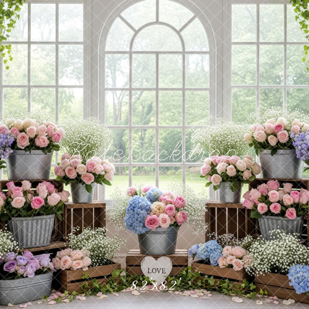 Kate Flower Spring Window Backdrop Designed by Patty Roberts