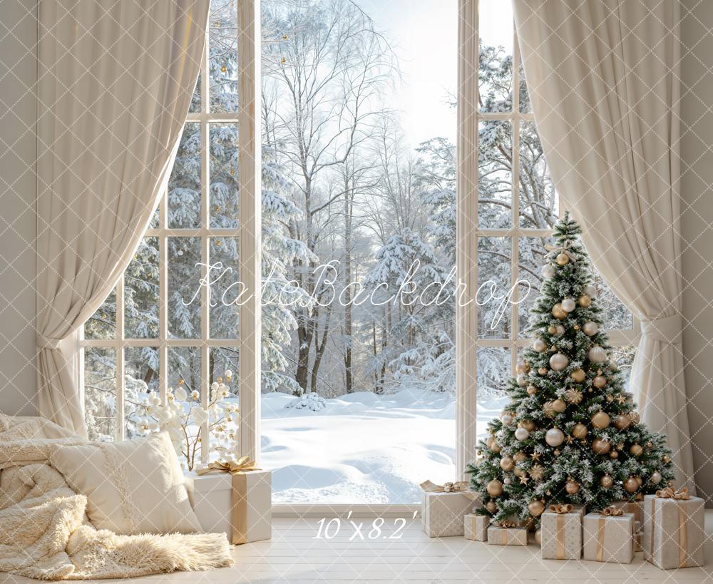 Kate Christmas Tree Snow Backdrop Designed by Emetselch - Kate Backdrop AU