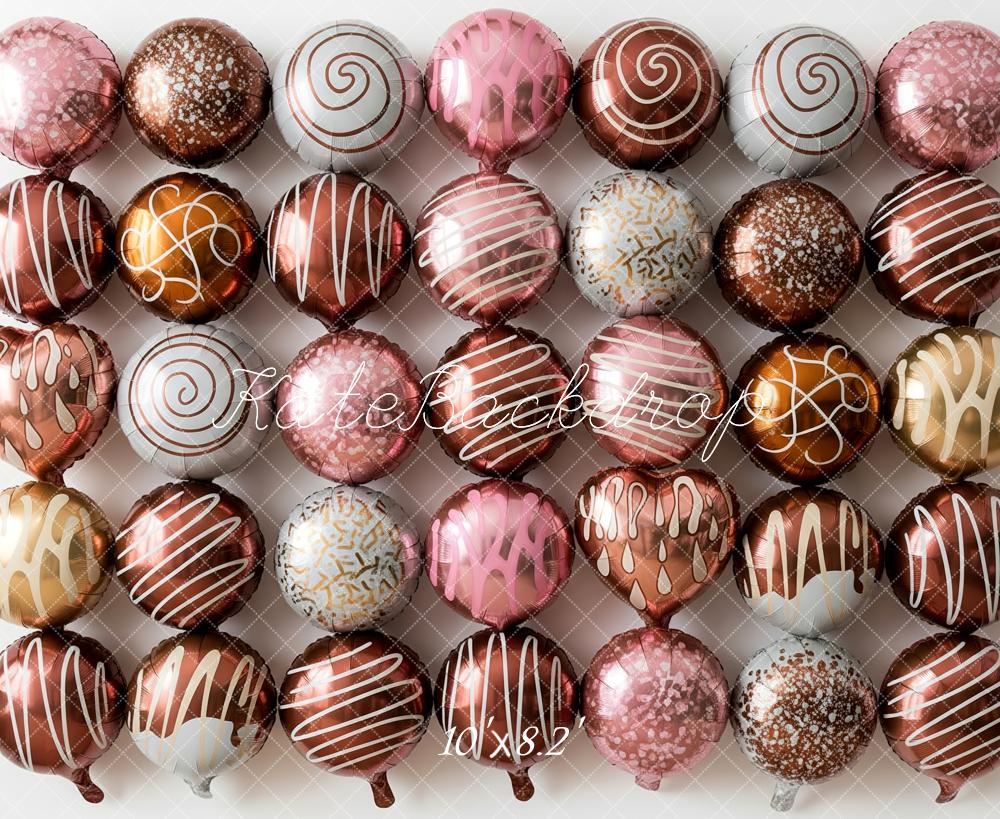 Kate Chocolate Spheres Pink Gold Backdrop Designed by Patty Roberts