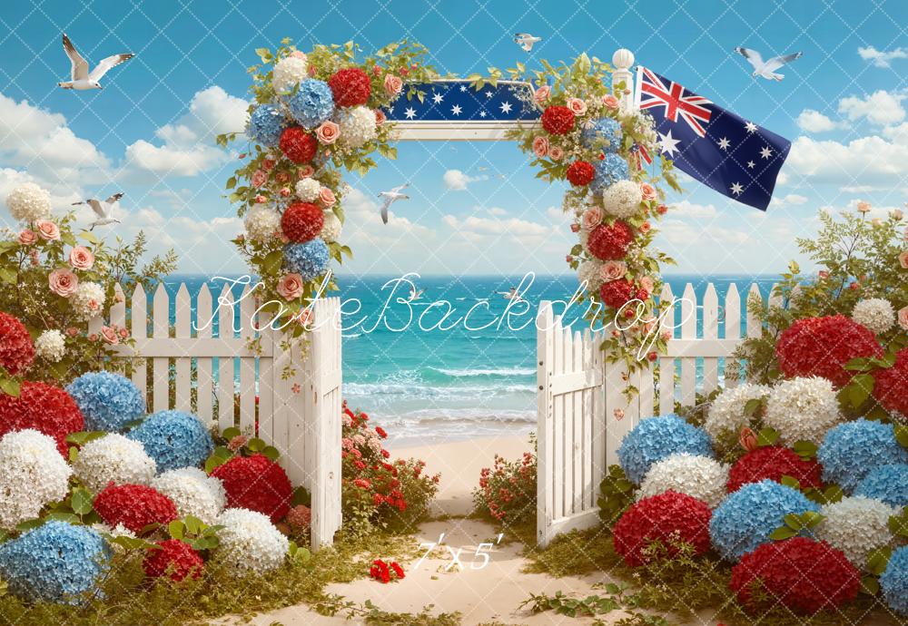 Kate Australia Flower Arch Ocean Gate Backdrop Designed by Emetselch