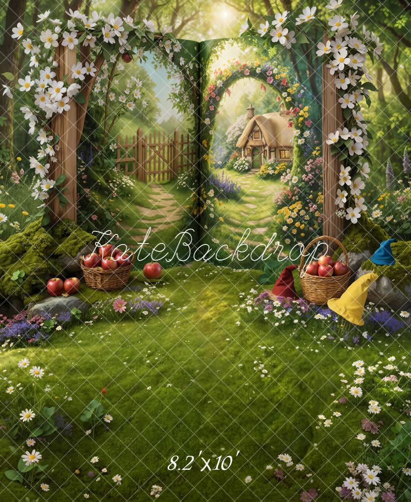 Kate Fairy Fantasy Cottage Open Book Forest Backdrop Designed by Chain