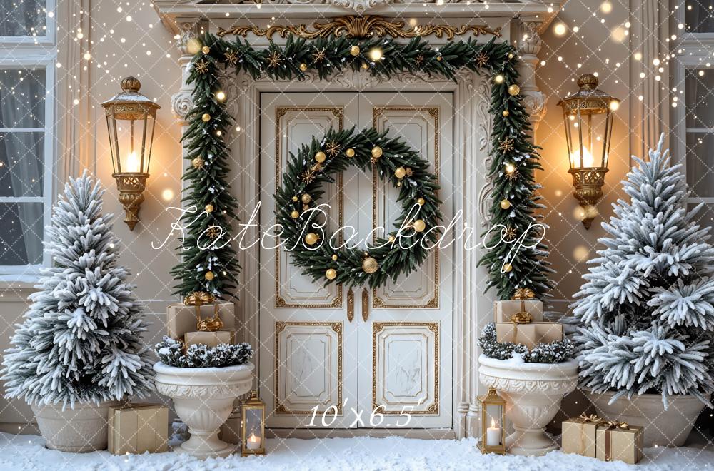 Kate Christmas Snowy Trees Wreath Backdrop Designed by Mini MakeBelieve