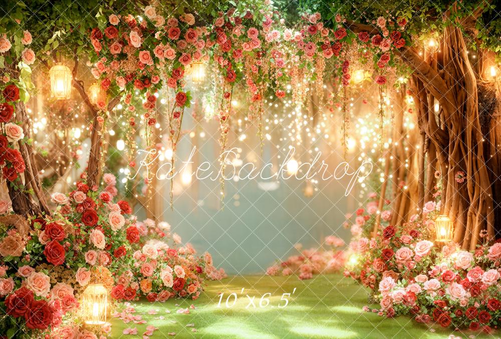 Kate Fairy Fantasy Flower Spring Fleece Backdrop Designed by Emetselch