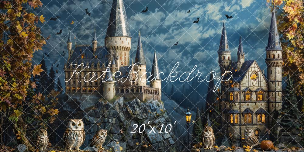 Kate Castle Owls Bats Autumn Backdrop Designed by Chain