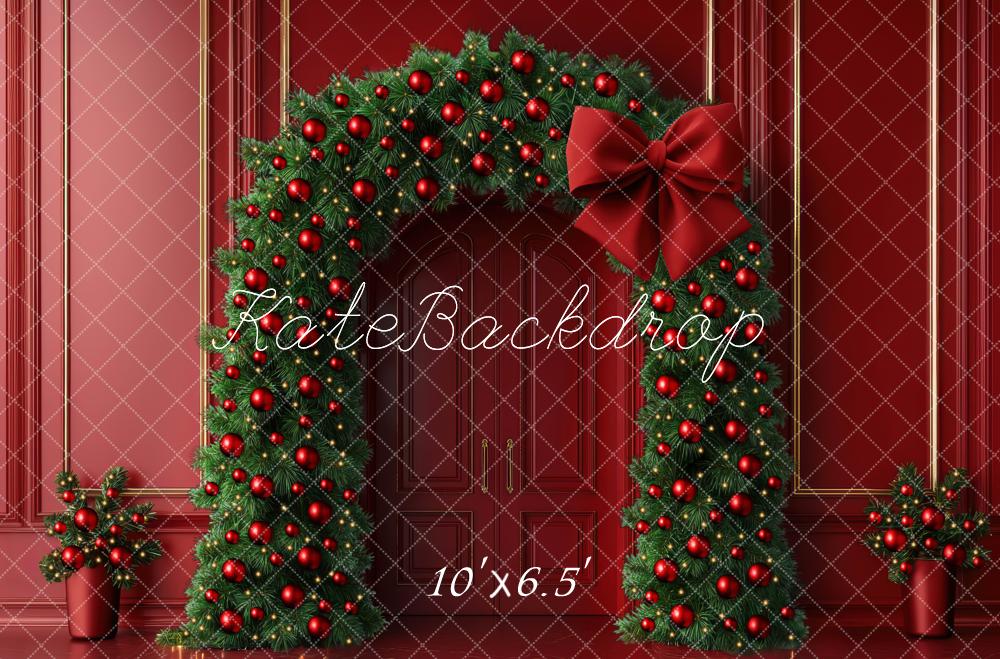 Kate Christmas Arch Red Wall Backdrop Designed by Mini MakeBelieve - Kate Backdrop AU