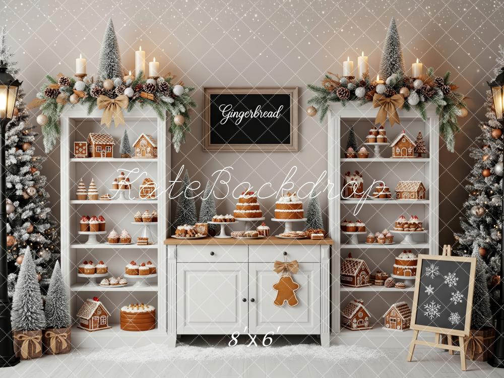 Kate Christmas Gingerbread Dessert White Shelves Backdrop Designed by Patty Roberts