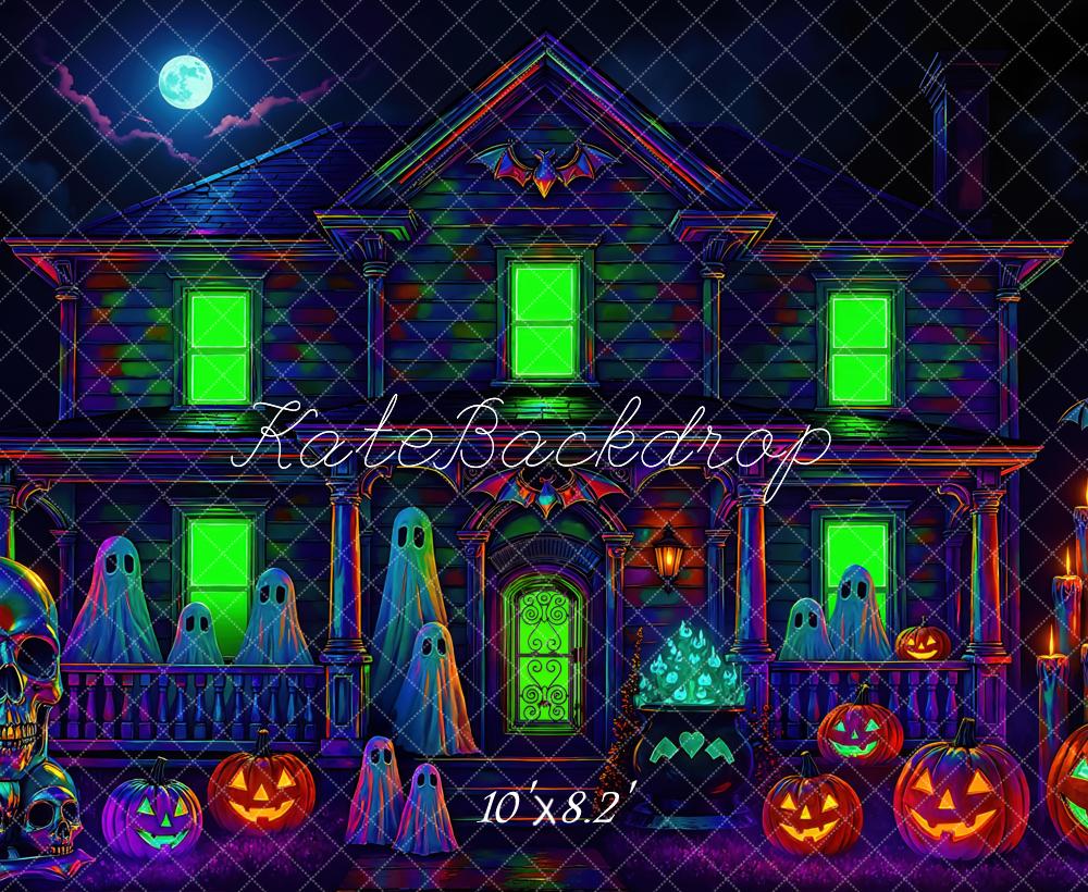 Kate Halloween Haunted House Ghosts Backdrop Designed by Mini MakeBelieve