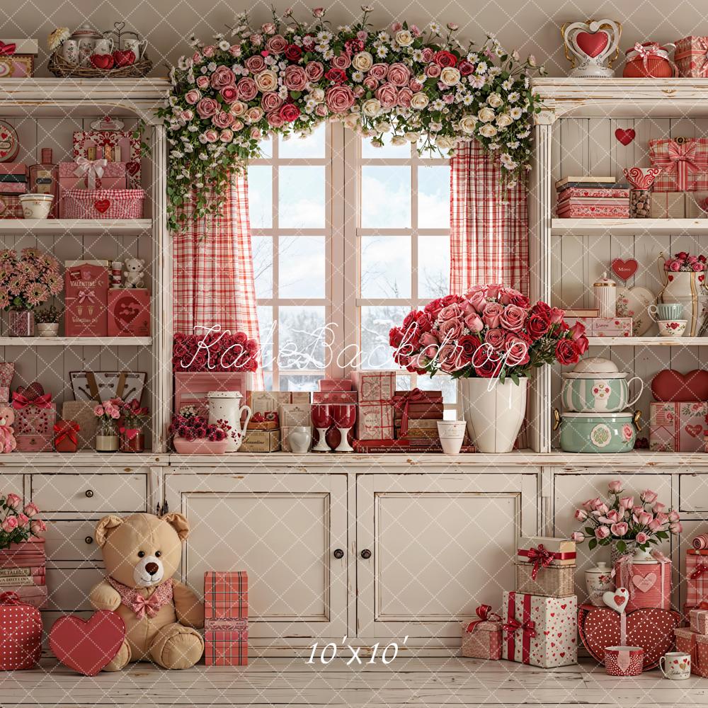 Kate Valentine Flower Cabinet Backdrop Designed by Emetselch - Kate Backdrop AU