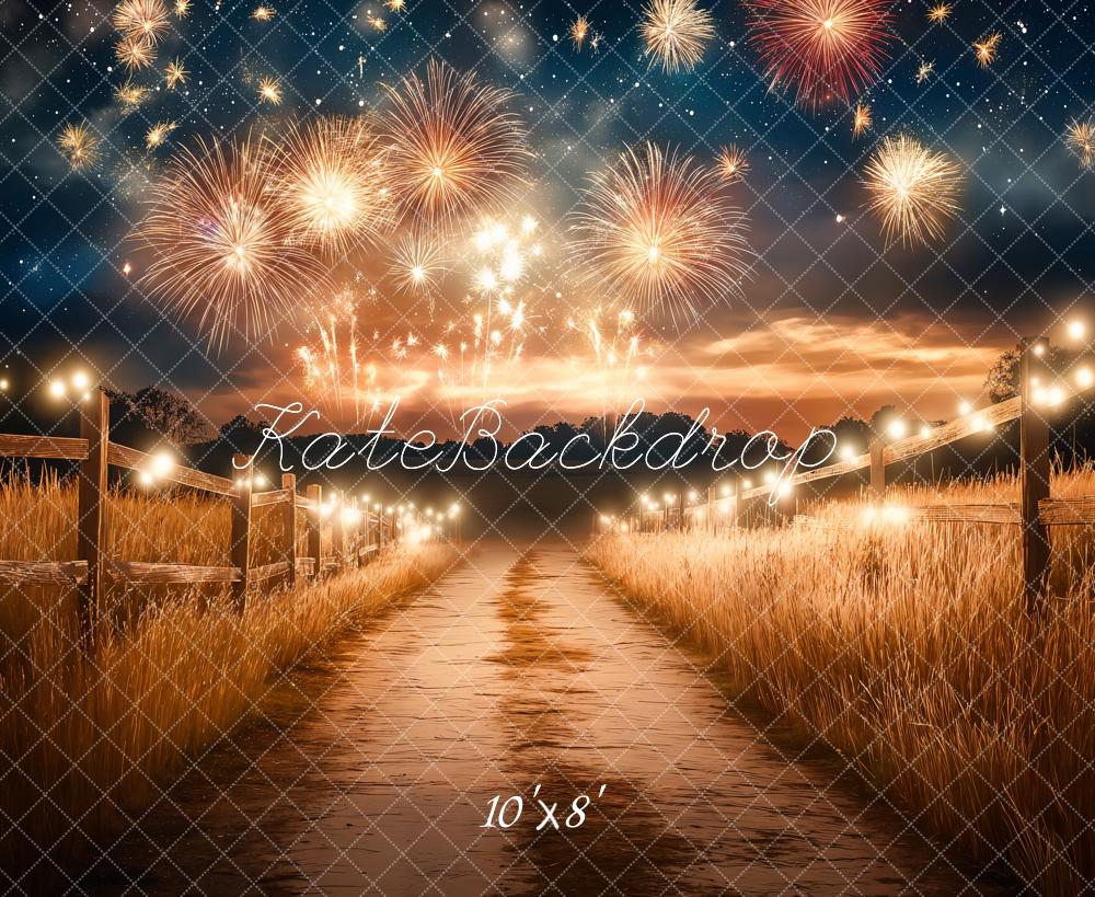 Kate Fireworks Starry Sky Country Lights Backdrop Designed by Emetselch