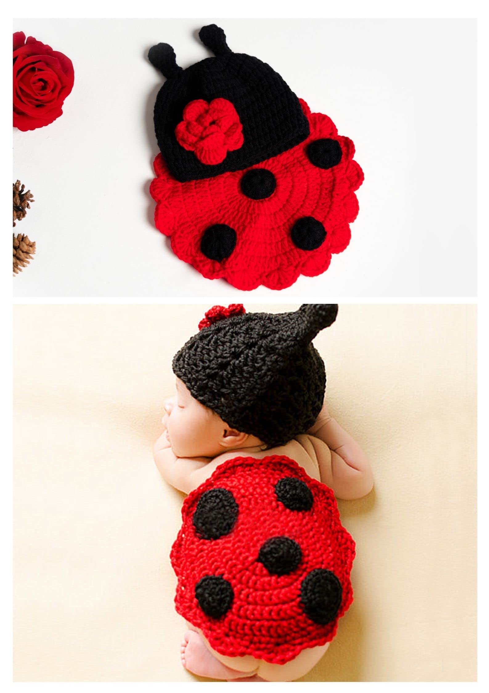 Kate Christmas Newborn Photography Props Baby Photo Outfits Christmas Photo Costume for Baby Red - Kate Backdrop AU