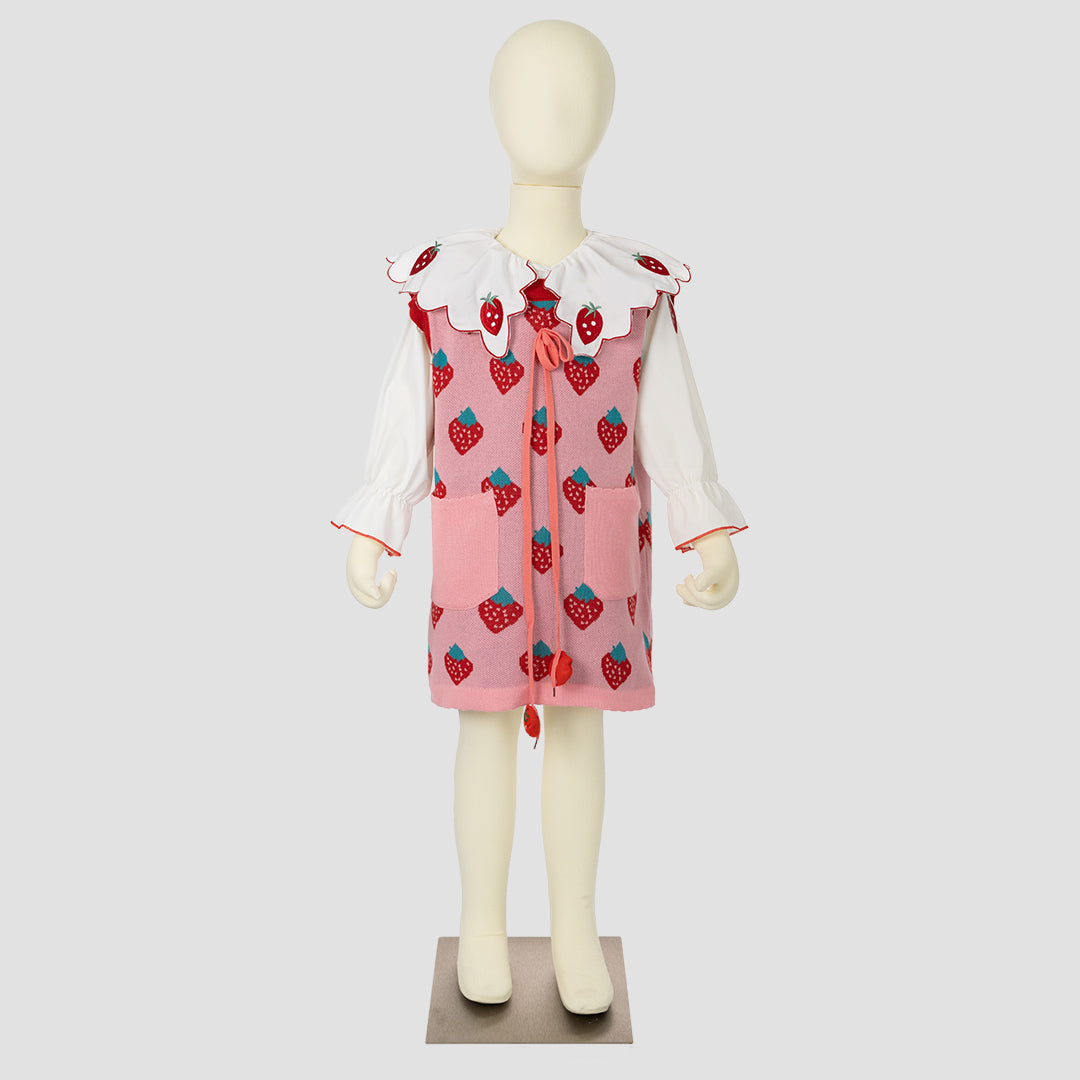 Kate Doll Collar Strawberry Kid Dress for Photography - Kate Backdrop AU