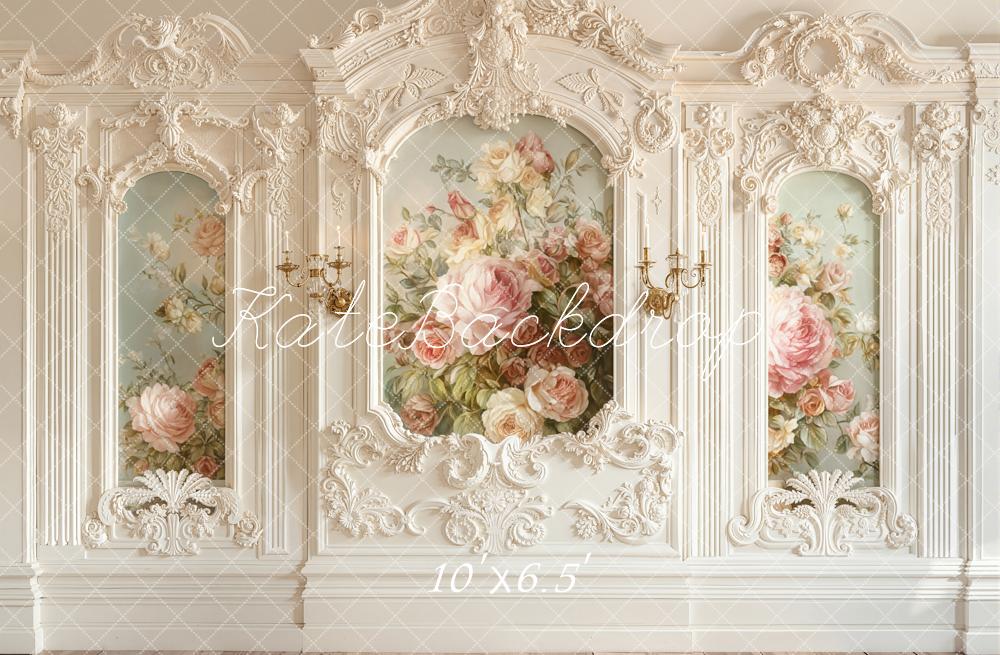 Kate Retro Wall Floral Roses Backdrop Designed by Emetselch