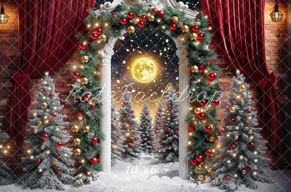 Kate Christmas Arch Moonlit Snowy Backdrop Designed by Mini MakeBelieve - Kate Backdrop AU