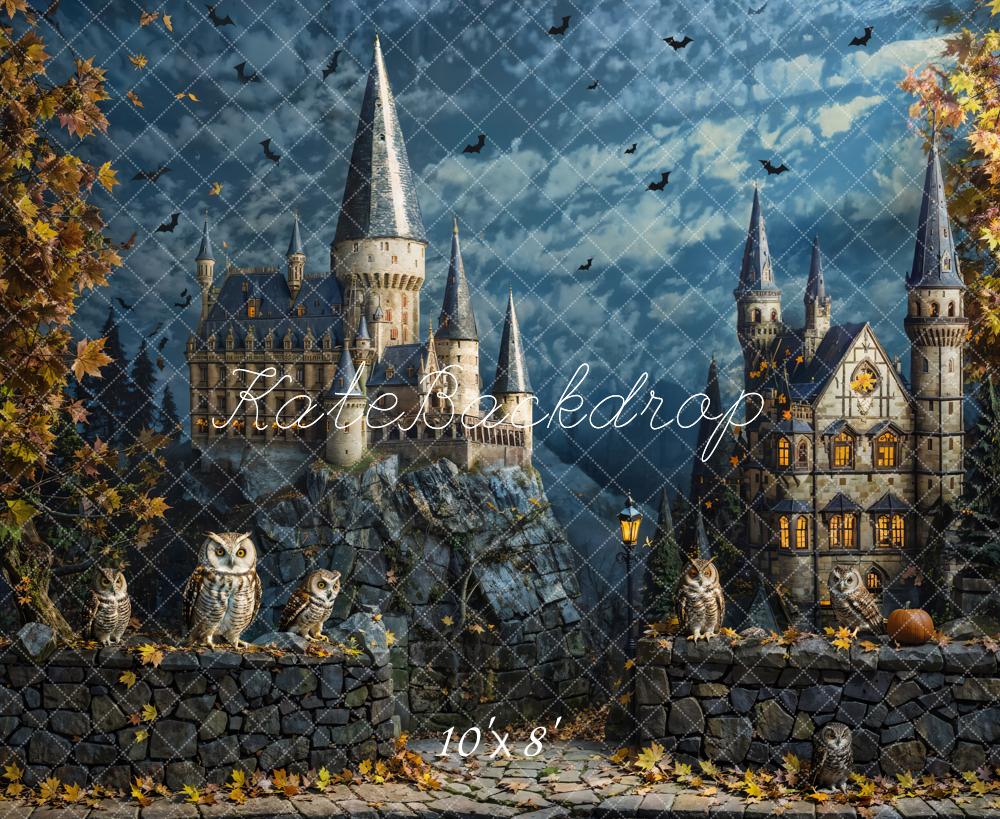 Kate Castle Owls Bats Autumn Backdrop Designed by Chain
