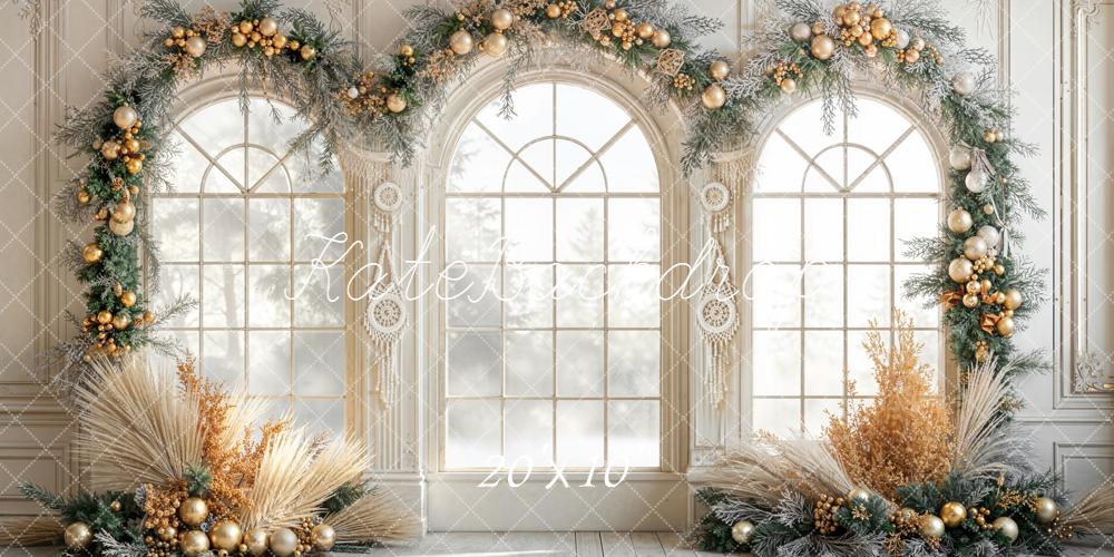 Kate Christmas Arched Windows Backdrop Designed by Emetselch - Kate Backdrop AU