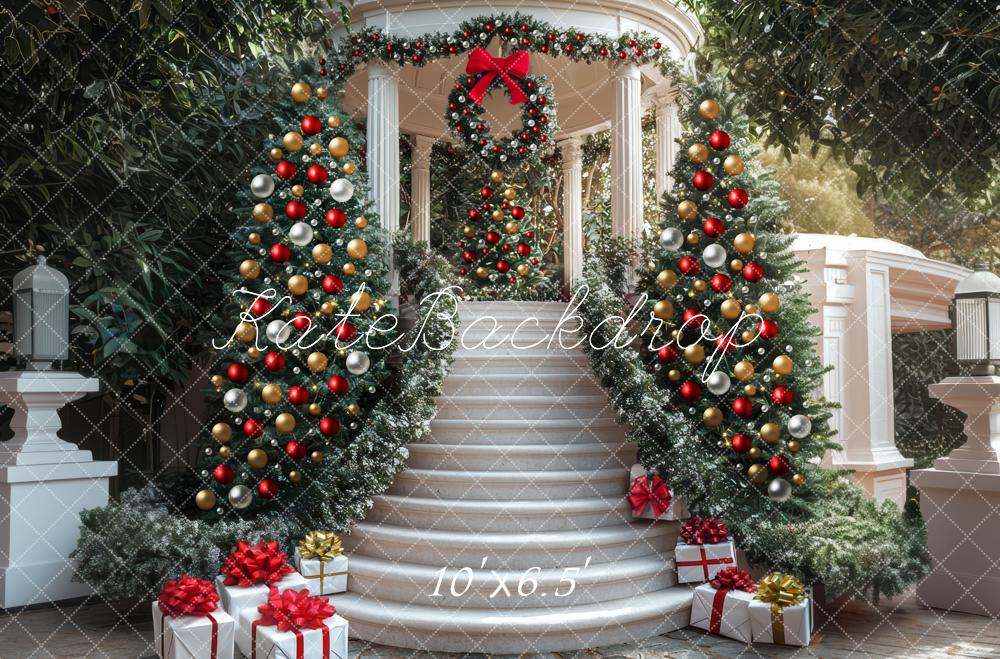Kate Christmas Gazebo Wreath Baubles Backdrop Designed by Mini MakeBelieve - Kate Backdrop AU