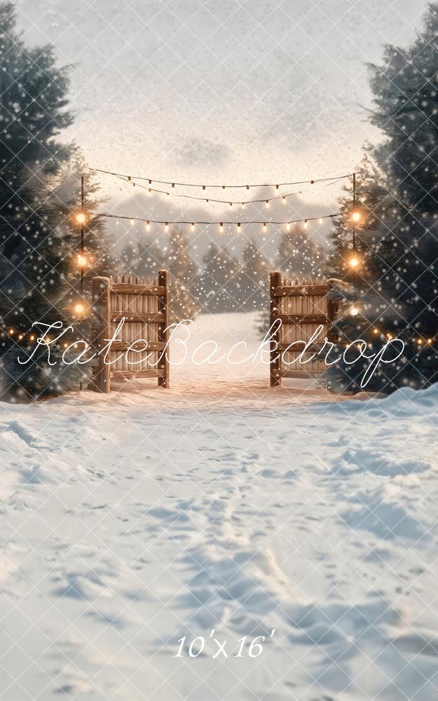 Kate Sweep Winter Snow Gate Backdrop Designed by Chain - Kate Backdrop AU