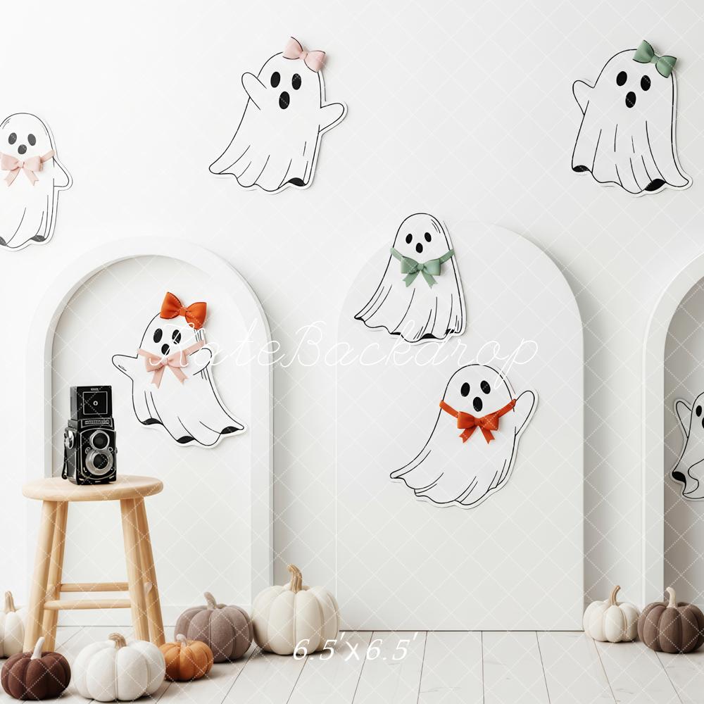 Kate Halloween Ghosts White Arch Backdrop Designed by Patty Roberts - Kate Backdrop AU