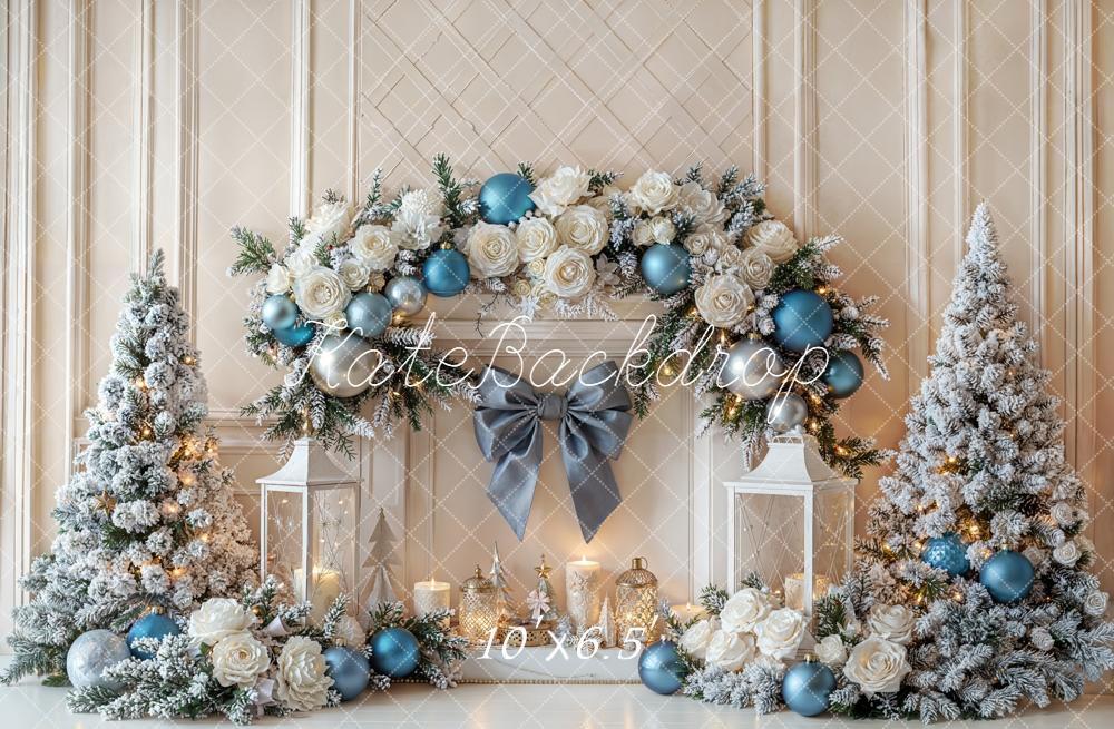 Kate Christmas Trees Bow Backdrop Designed by Emetselch - Kate Backdrop AU