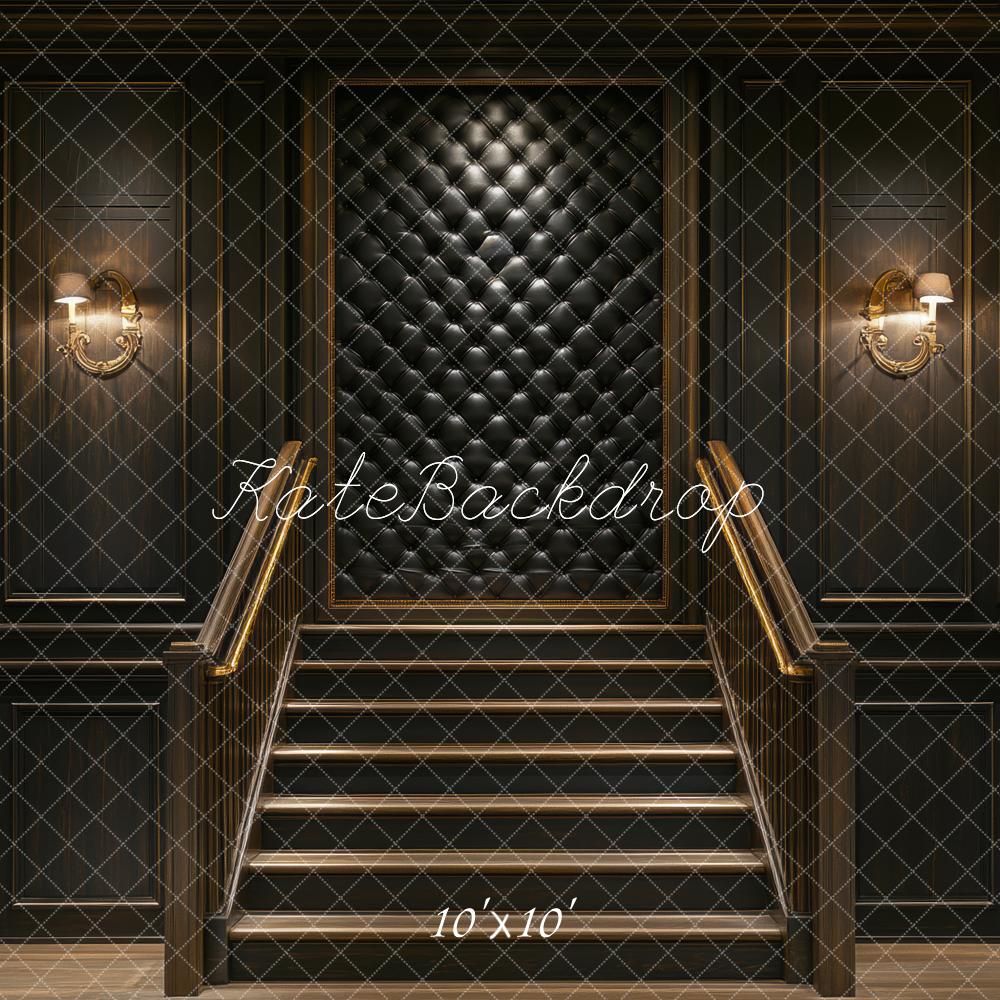 Kate Stairs Black Padded Wall Backdrop Designed by Mini MakeBelieve - Kate Backdrop AU