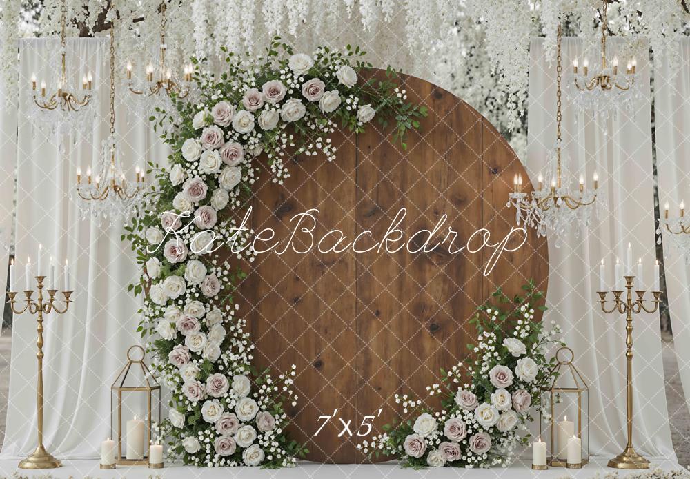Kate Wedding Flower Wooden Circle Backdrop Designed by Mini MakeBelieve