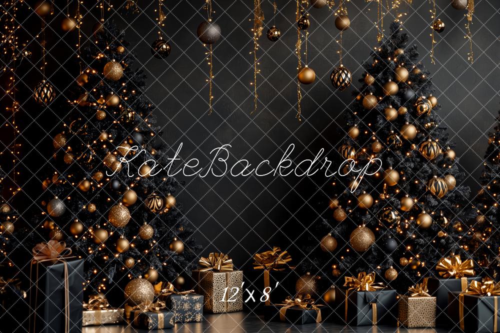 Kate Christmas Black Trees Backdrop Designed by Patty Roberts - Kate Backdrop AU