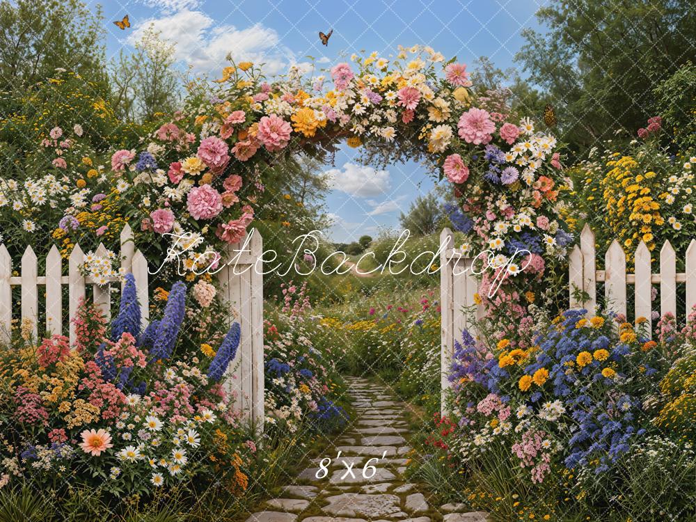 Kate Flower Arch Garden Path Backdrop Designed by Emetselch
