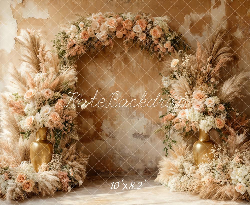 Kate Arch Pampas Grass Fleece Backdrop Designed by Emetselch