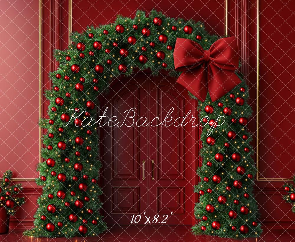 Kate Christmas Arch Red Wall Backdrop Designed by Mini MakeBelieve - Kate Backdrop AU