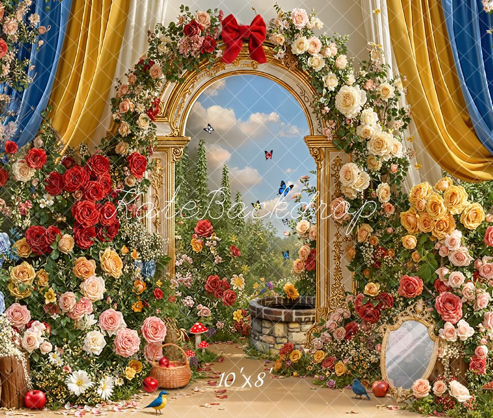 Kate Flower Arch Garden Fleece Backdrop Designed by Chain - Kate Backdrop AU