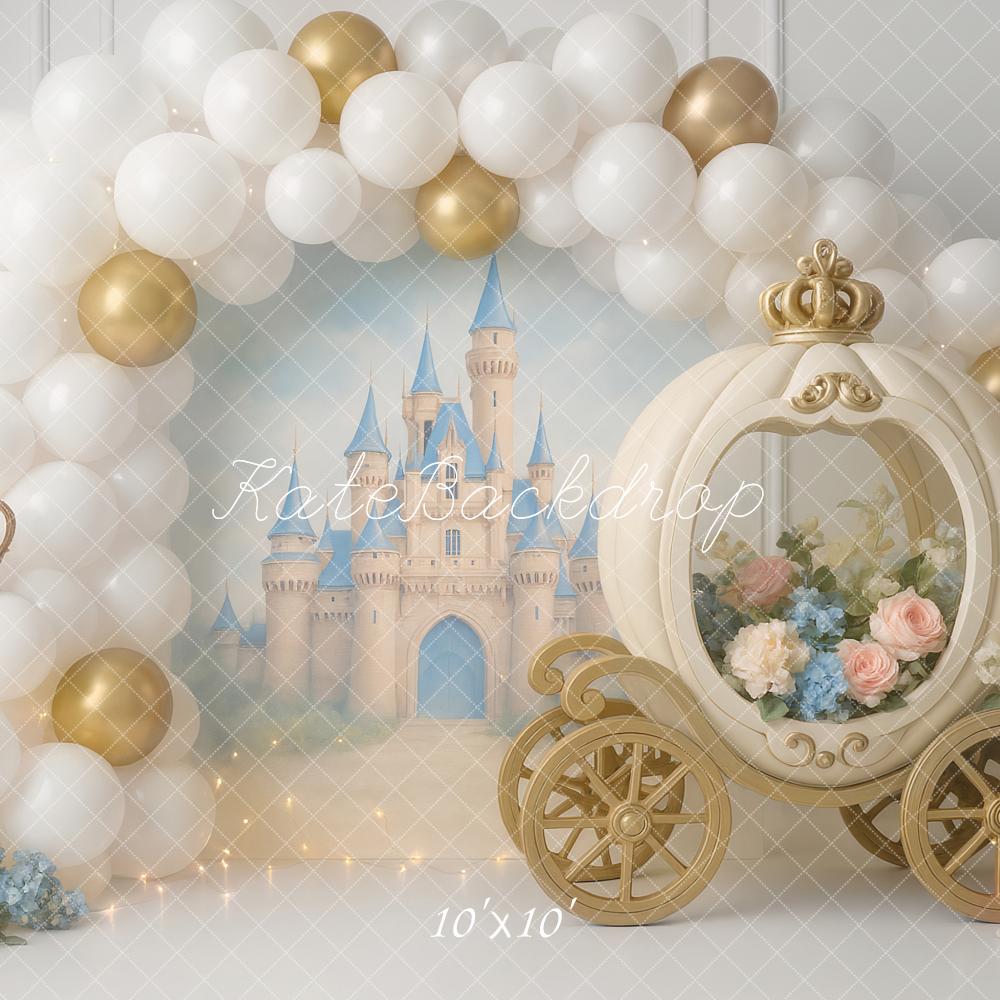 Kate Castle Carriage Balloons Backdrop Designed by Ashley Paul