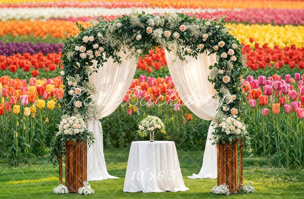 Kate Spring Wedding Tulip Field Backdrop Designed by Emetselch