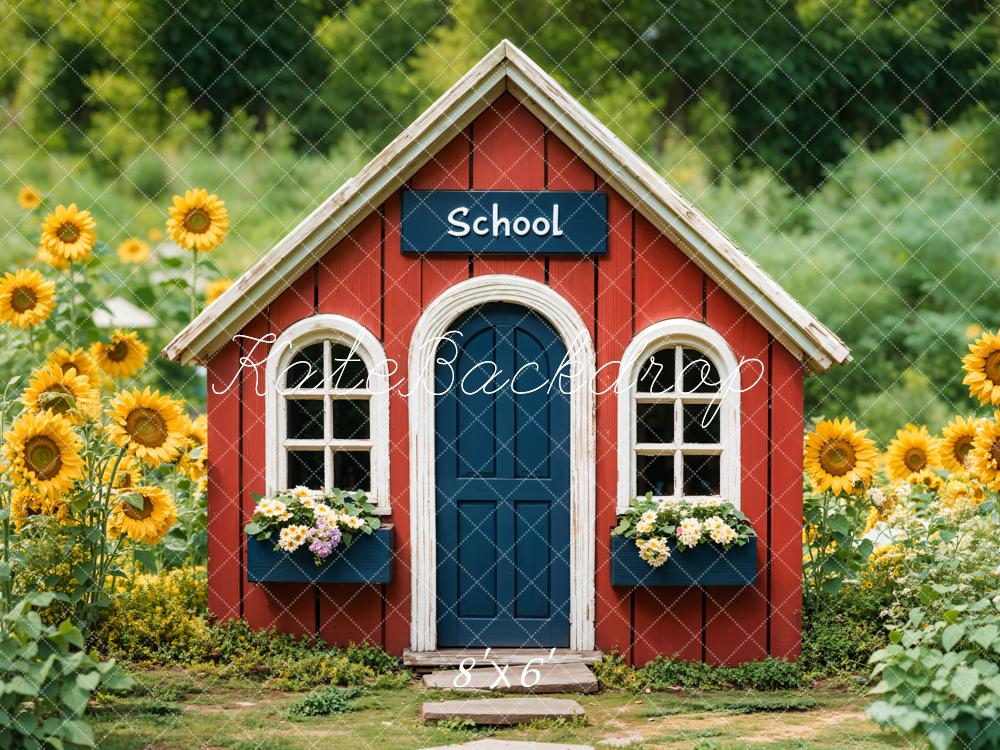 Kate Back to School Sunflowers Backdrop Designed by Emetselch - Kate Backdrop AU