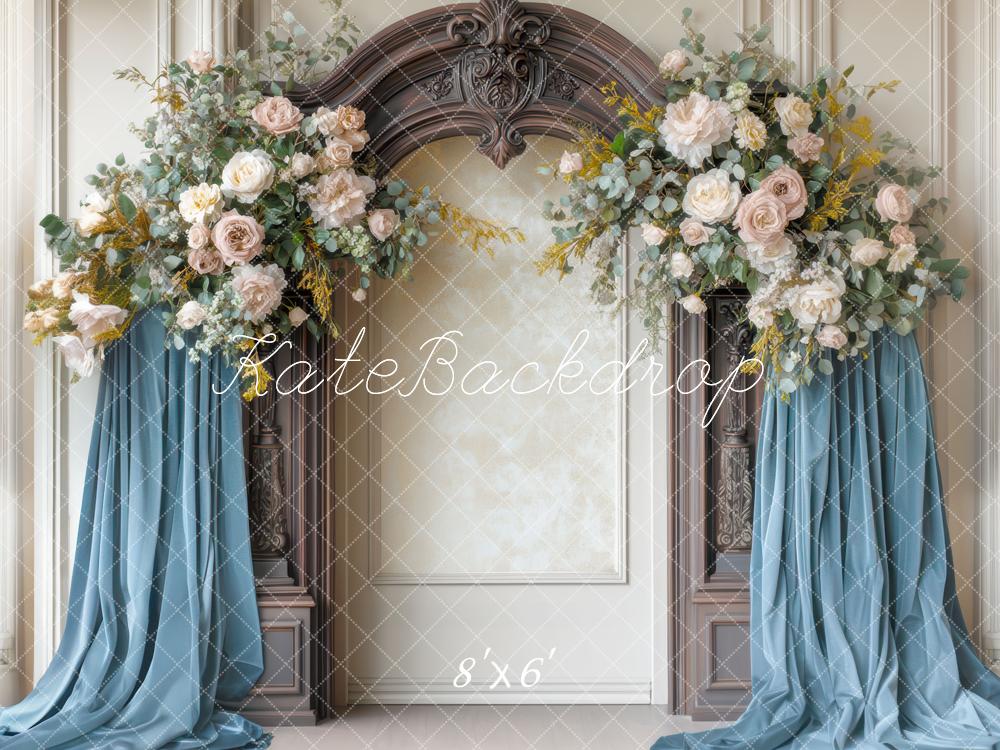Kate Flower Blue Drapes Backdrop Designed by Mini MakeBelieve - Kate Backdrop AU