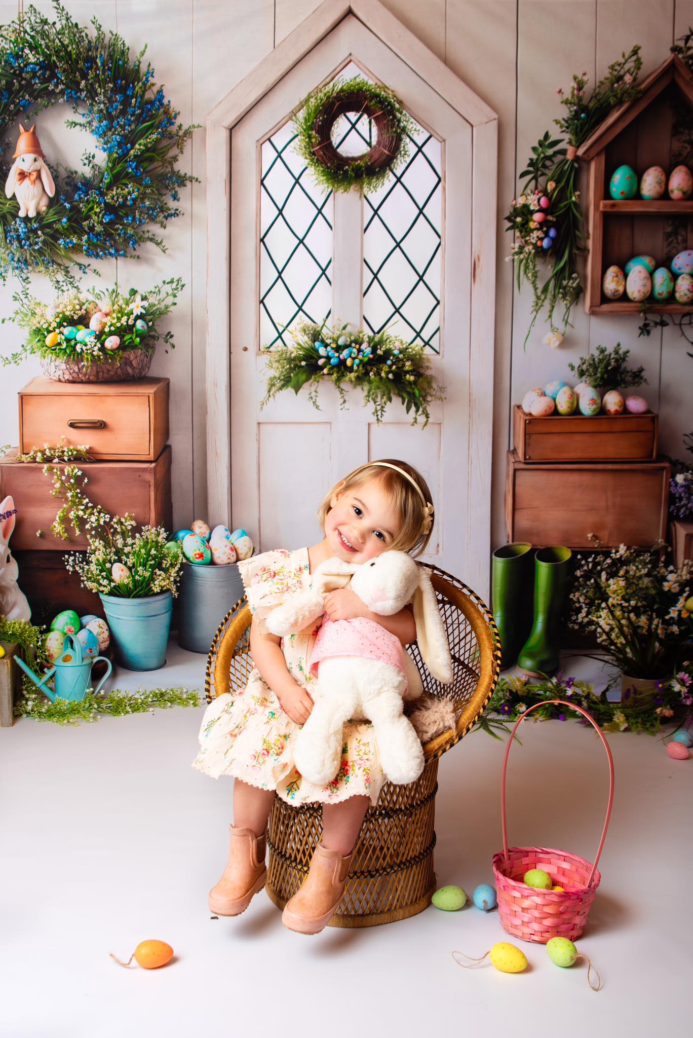 Kate Easter Bunny Spring Door Backdrop Designed by Emetselch - Kate Backdrop AU