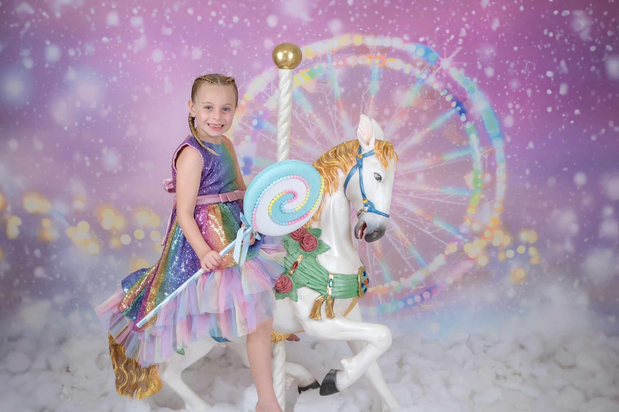 Kate Ferris Wheel Backdrop Pink Dream Bokeh Designed by GQ - Kate Backdrop AU