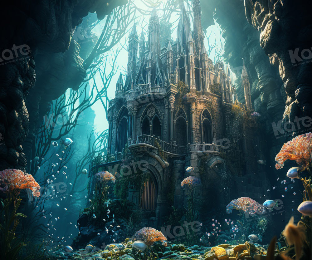 Kate Underwater Castle Coral Backdrop Designed by Emetselch - Kate Backdrop AU