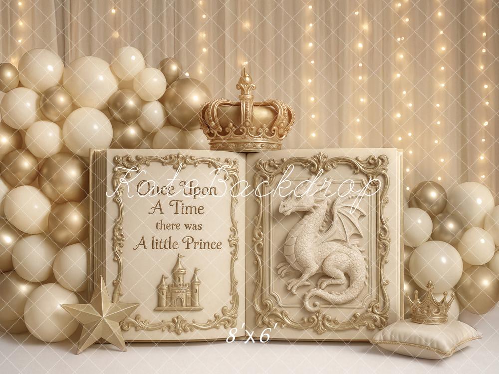 Kate Storybook Dragon Crown Cake Smash Backdrop Designed by Ashley Paul - Kate Backdrop AU