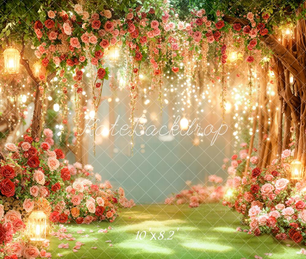 Kate Fairy Fantasy Flower Spring Fleece Backdrop Designed by Emetselch
