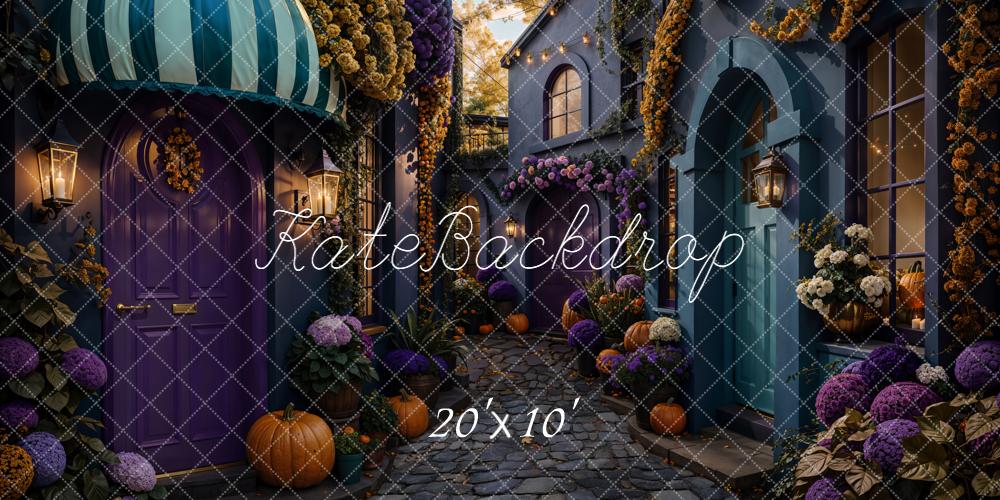 Kate Halloween Cobblestone Street Backdrop Designed by Chain