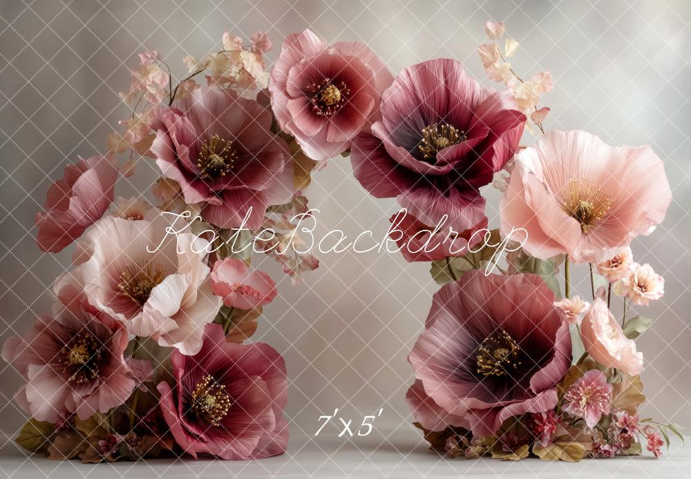 Kate Flower Arch Burgundy Pink Backdrop Designed by Patty Roberts