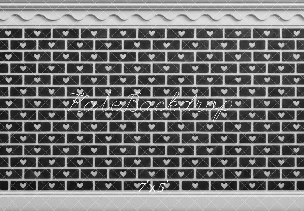 Kate Heart Brick Pattern Wall Backdrop Designed by Mini MakeBelieve
