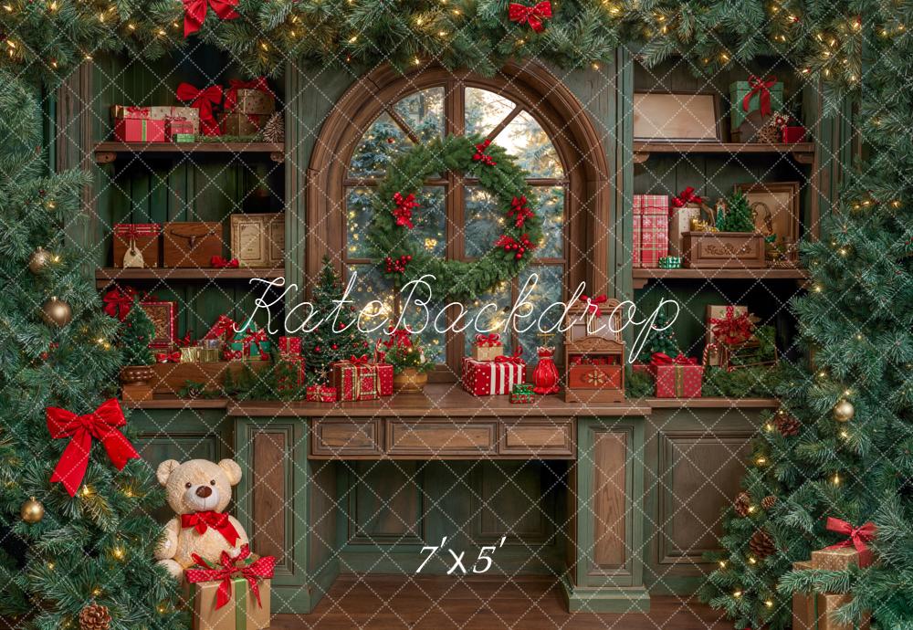 Kate Christmas Window Wreath Gifts Backdrop Designed by Emetselch