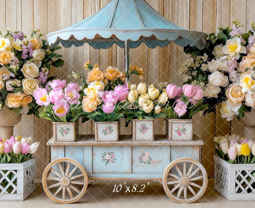 Kate Spring Flower Cart Backdrop Designed by Mini MakeBelieve - Kate Backdrop AU