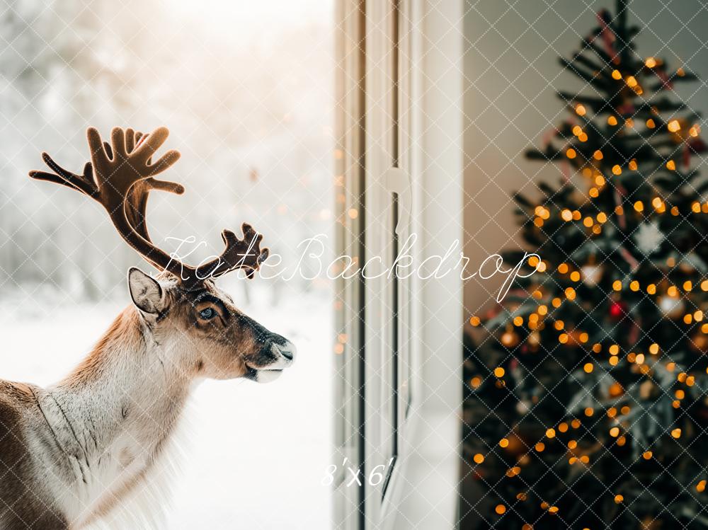 Kate Christmas Reindeer Tree Backdrop Designed by Kerry Anderson