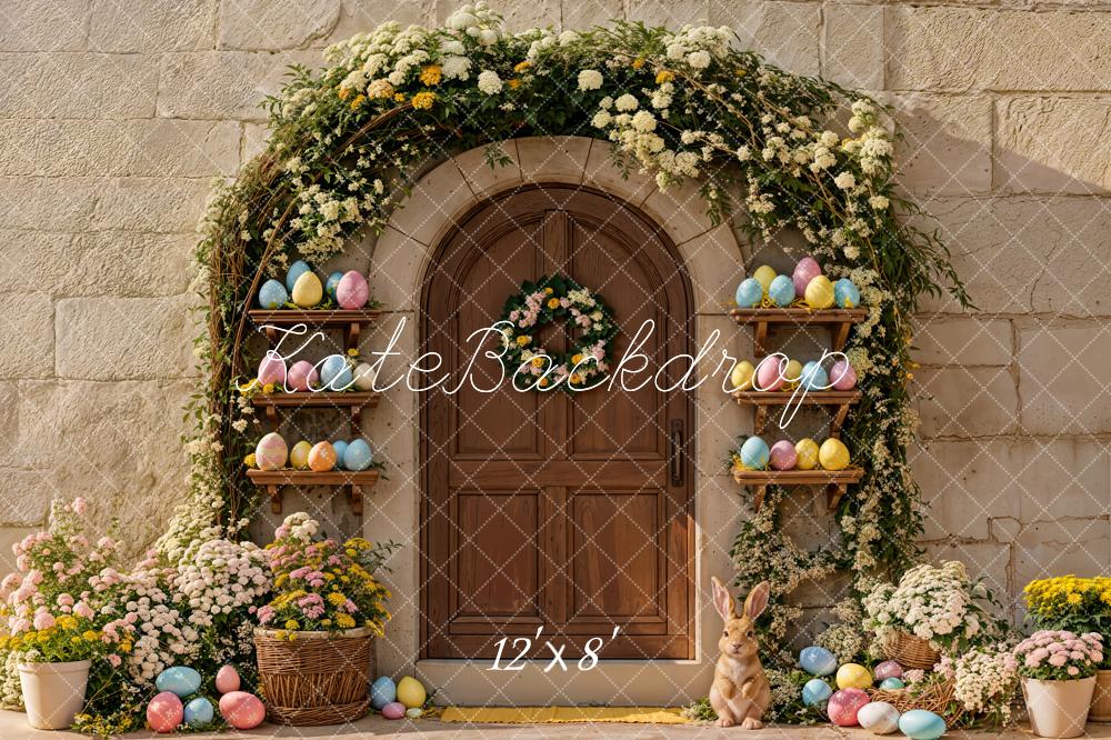Kate Easter Bunny Wooden Door Eggs Backdrop Designed by Emetselch
